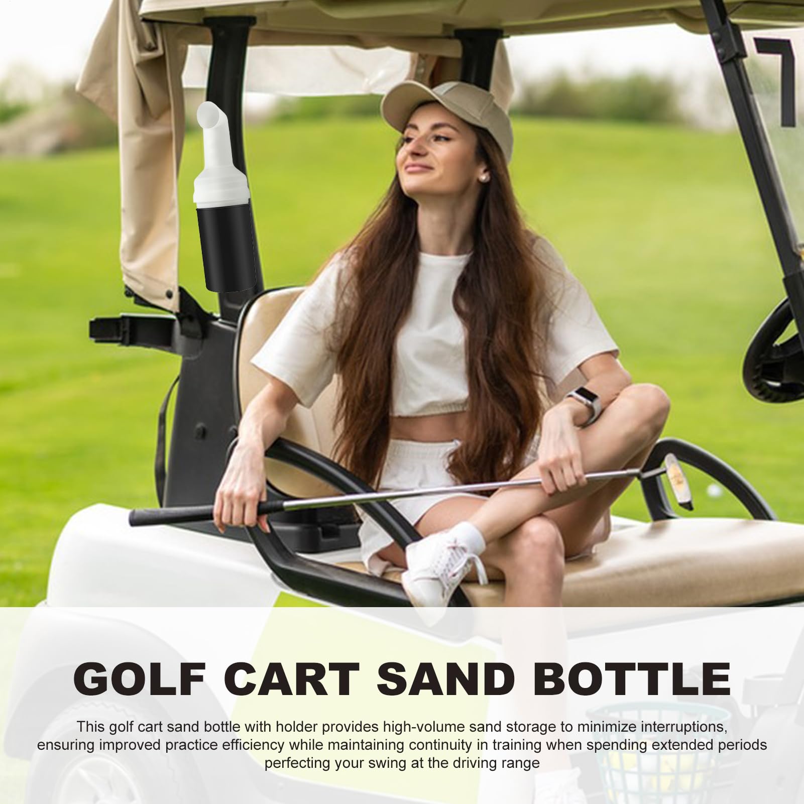 Golf Cart Sand Bottle – ABS 36 x 10 cm | Große Kapazität Universal Club Zubehör Dirt Repair Container | für Laufen, Driving Practice Grass Training Outdoor Backyard Sports Recreation Wettbewerb