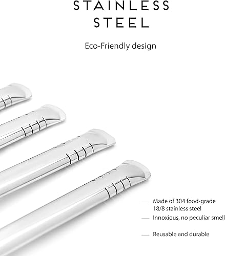 Miniatura 6 de BALIBETOV Nuevo Pajita de acero inoxidable Yerba Mate - Juego de bombillas para beber calabaza mate - 6 pulgadas de largo (6.3in) (acero inoxidable