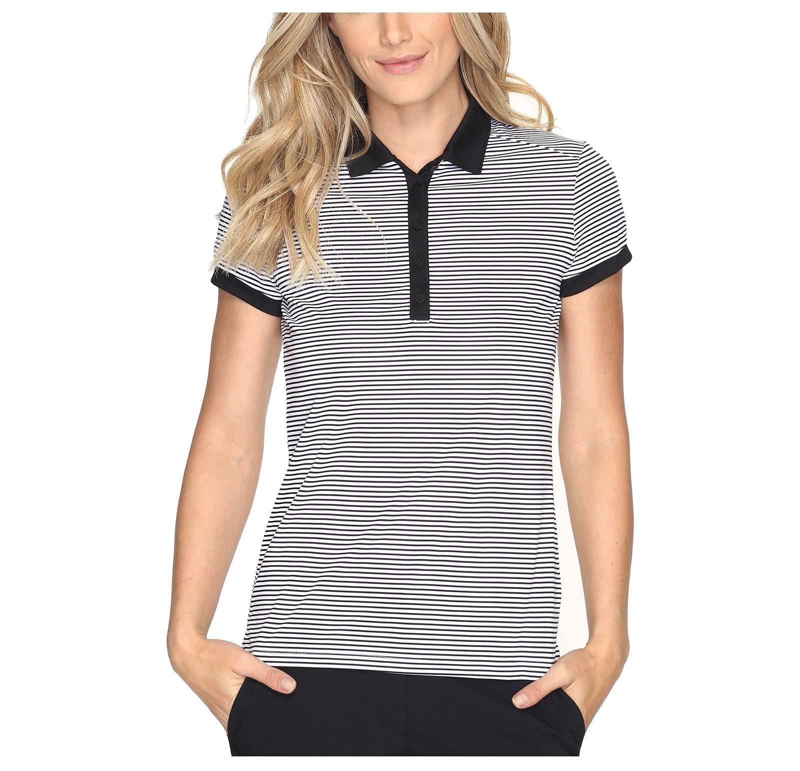 Buy > women's black dri fit polo > in stock