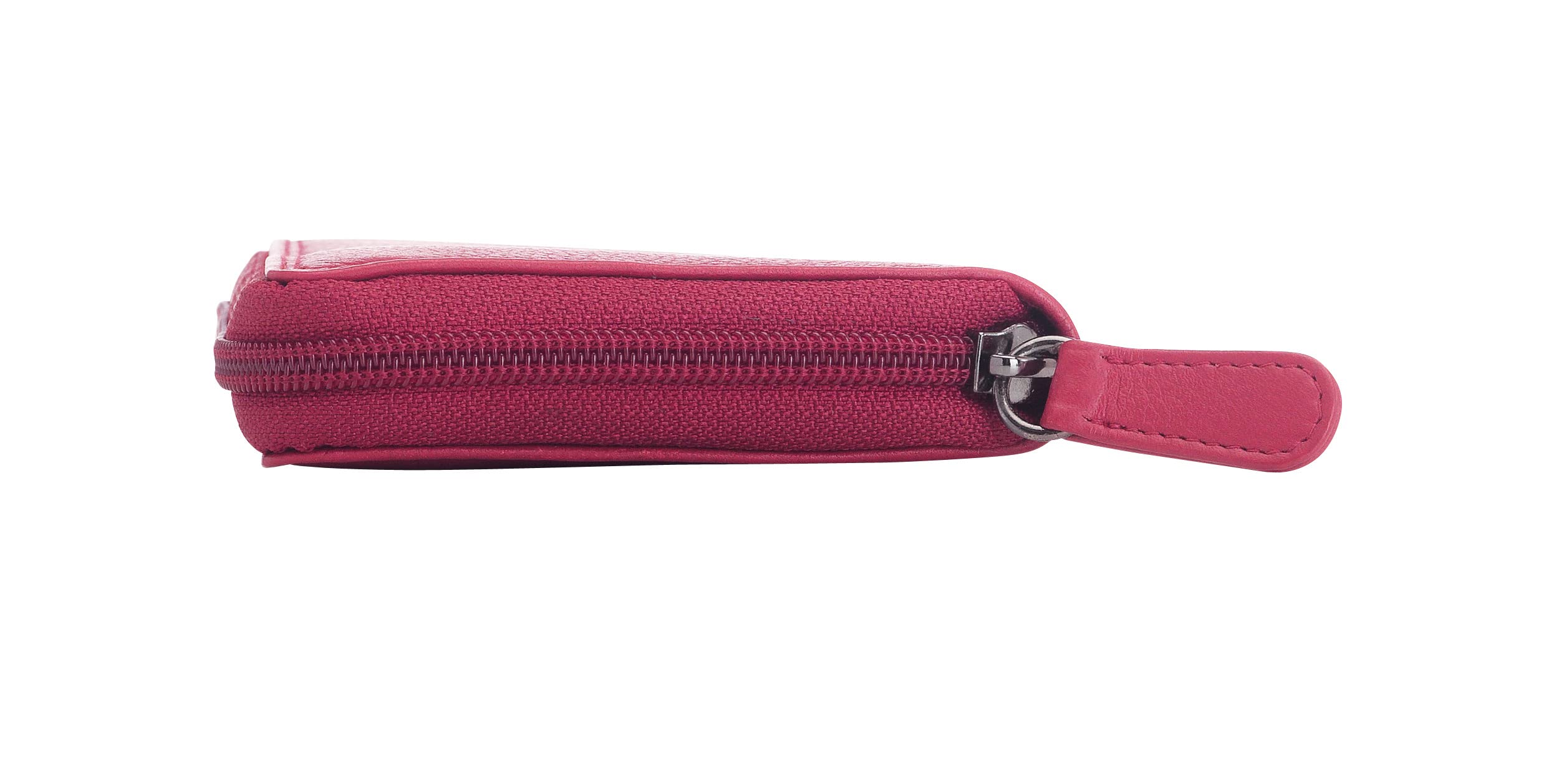 Nürnberg portfel z prawdziwej skóry z ochroną RFID, Fuchsia, 15,5 x 9,5 x 2,5 cm, Portmonetka na monety