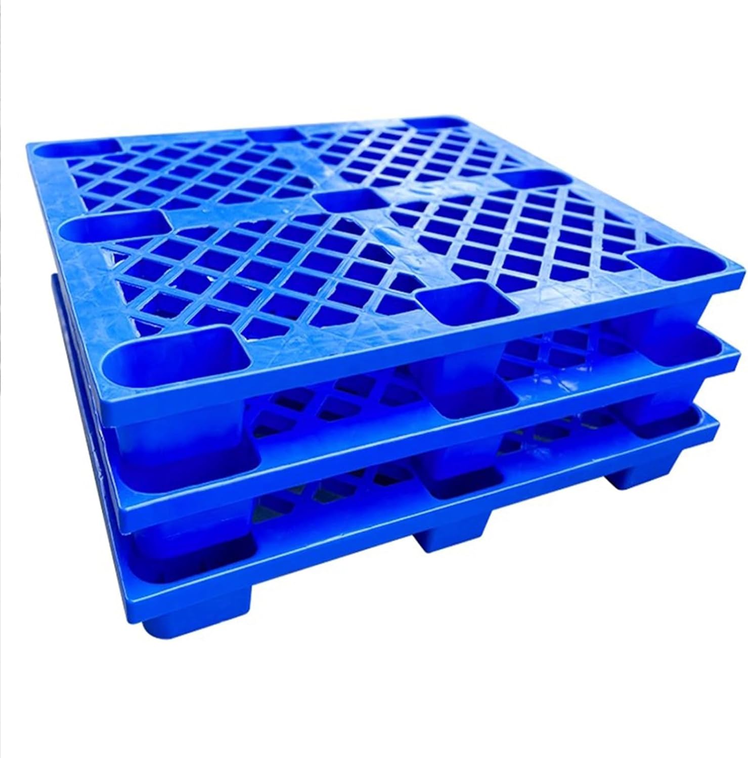 EMYJAY Warehouse Pad，Logistics Pallets Cargo Pallet Rounded Corners to Increase Improves Stability of The Pallet While Increasing Load-Bearing Capacity (Color : Blue, Size : 110x110cm)