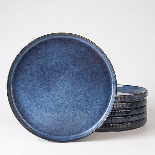 famiware Platos de ensalada para 6, 8 pulgadas, juego de platos de cerámica, platos pequeños para postre, ensalada, aperitivo, nebulosas azul famiware Platos de ensalada para 6, 8 pulgadas, juego de platos de cerámica, platos pequeños para postre, ensalada, aperitivo, nebulosas azul