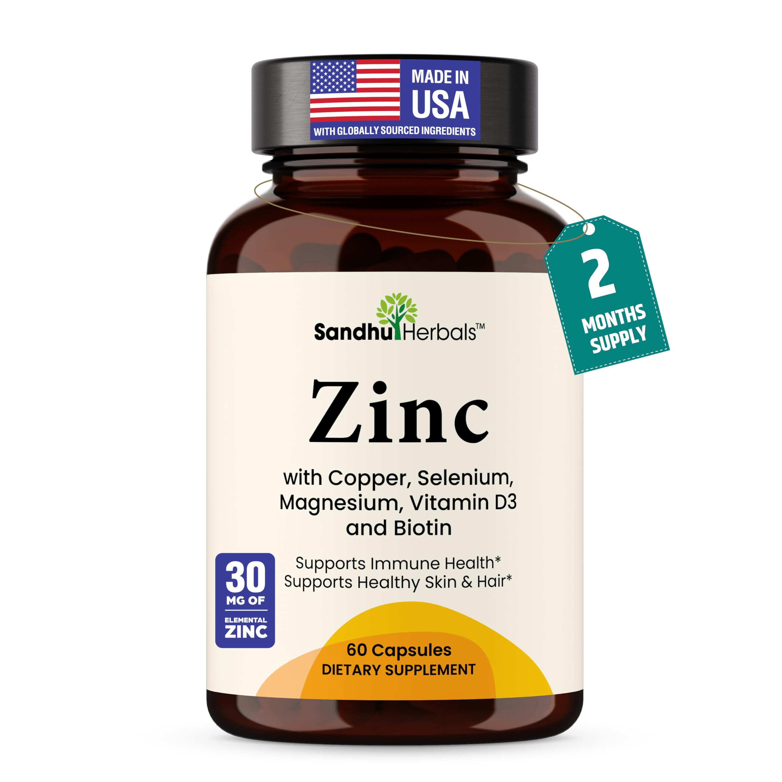 Sandhu Herbals 8-in-1 Zinc Copper Selenium