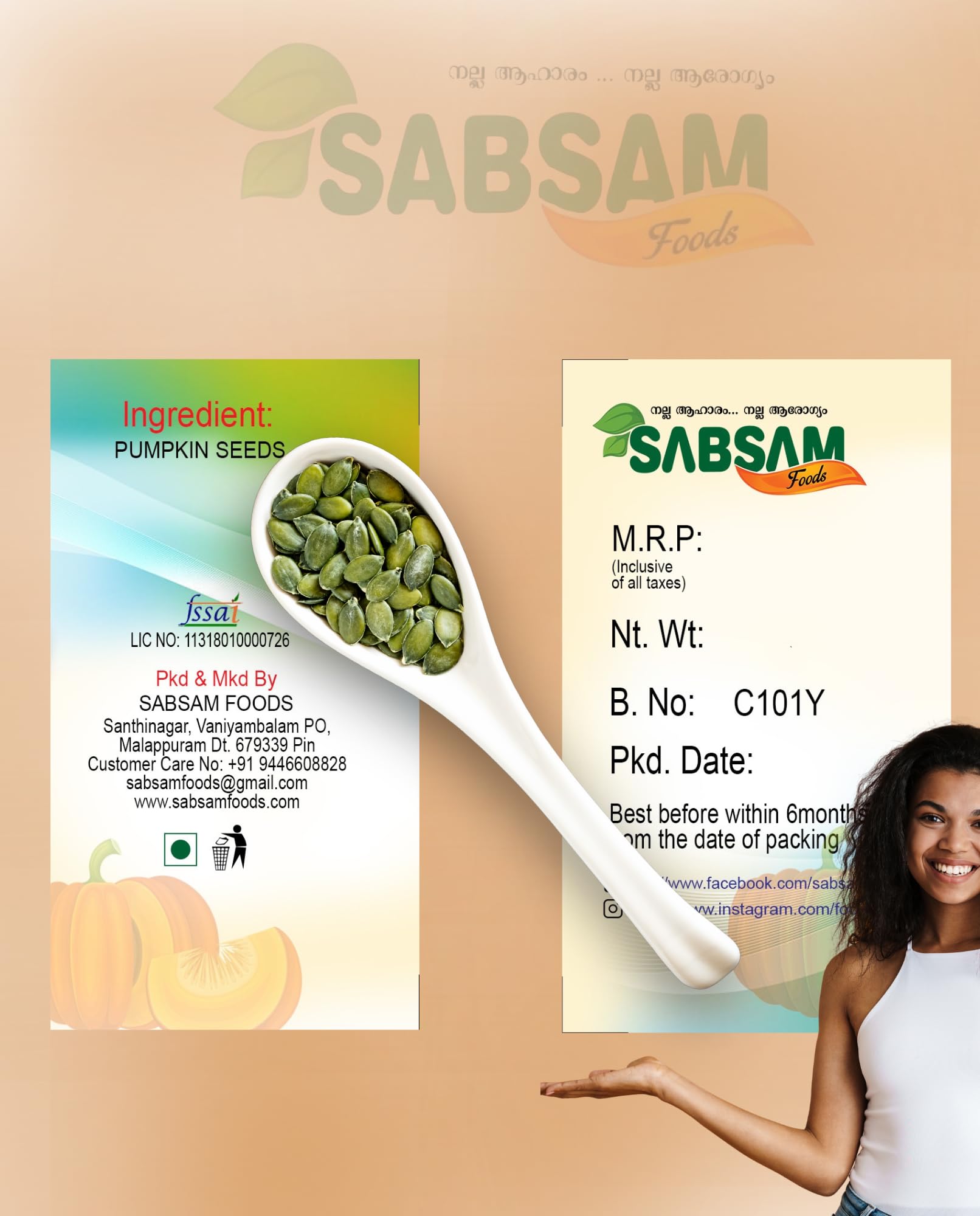SABSAM FOODS PUMPKIN SEEDS|FRESH AND NUTRIENT-PACKED SNACKS PACK OFF 500gm 2