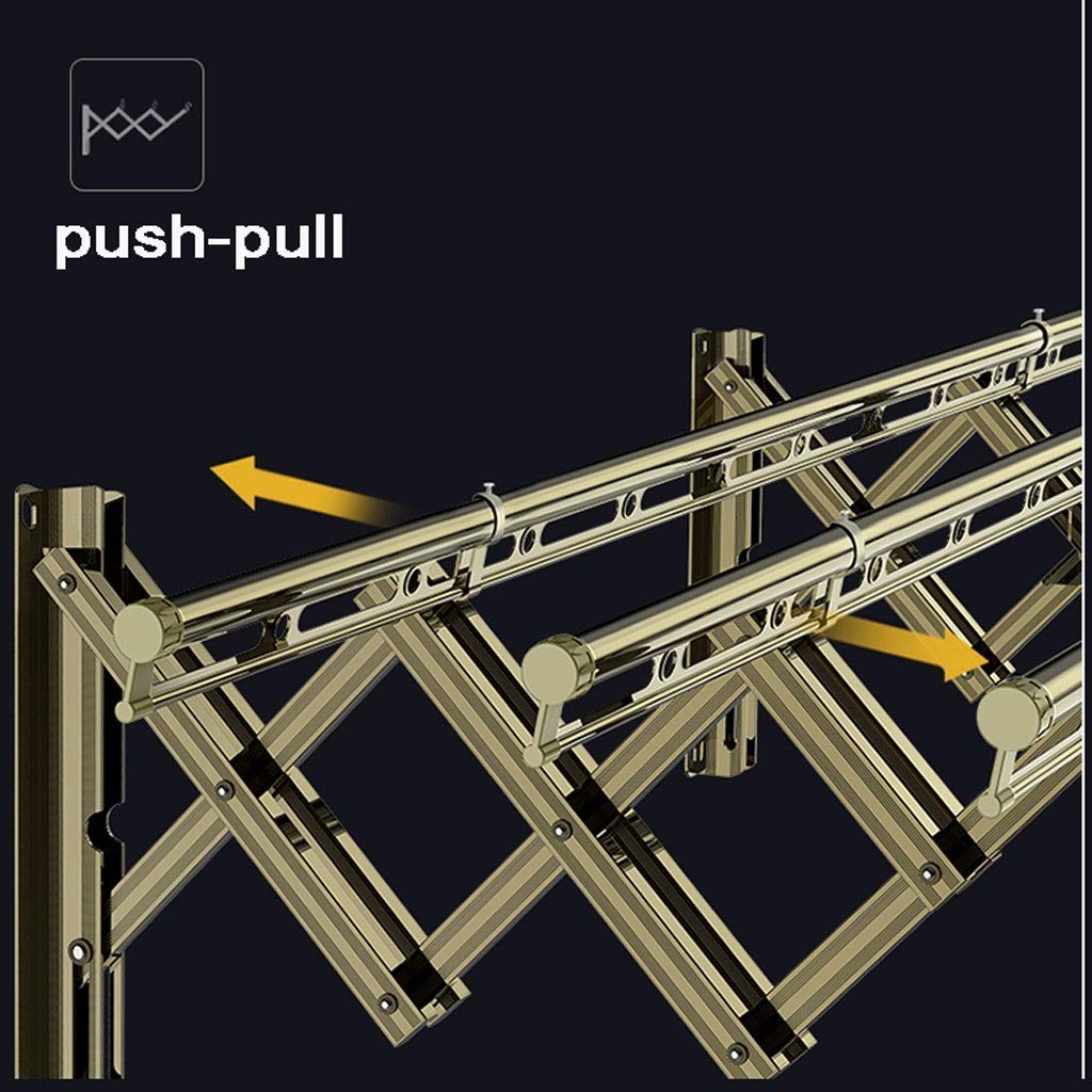 FAXIOAWA Kleiderständer, Wäscheständer, Wäscheständer, Push-Pull-Wäscheständer, Balkon-Außen-Teleskop-Wand-Wäscheständer, ausziehbarer, zusammenklappbarer Wäscheständer