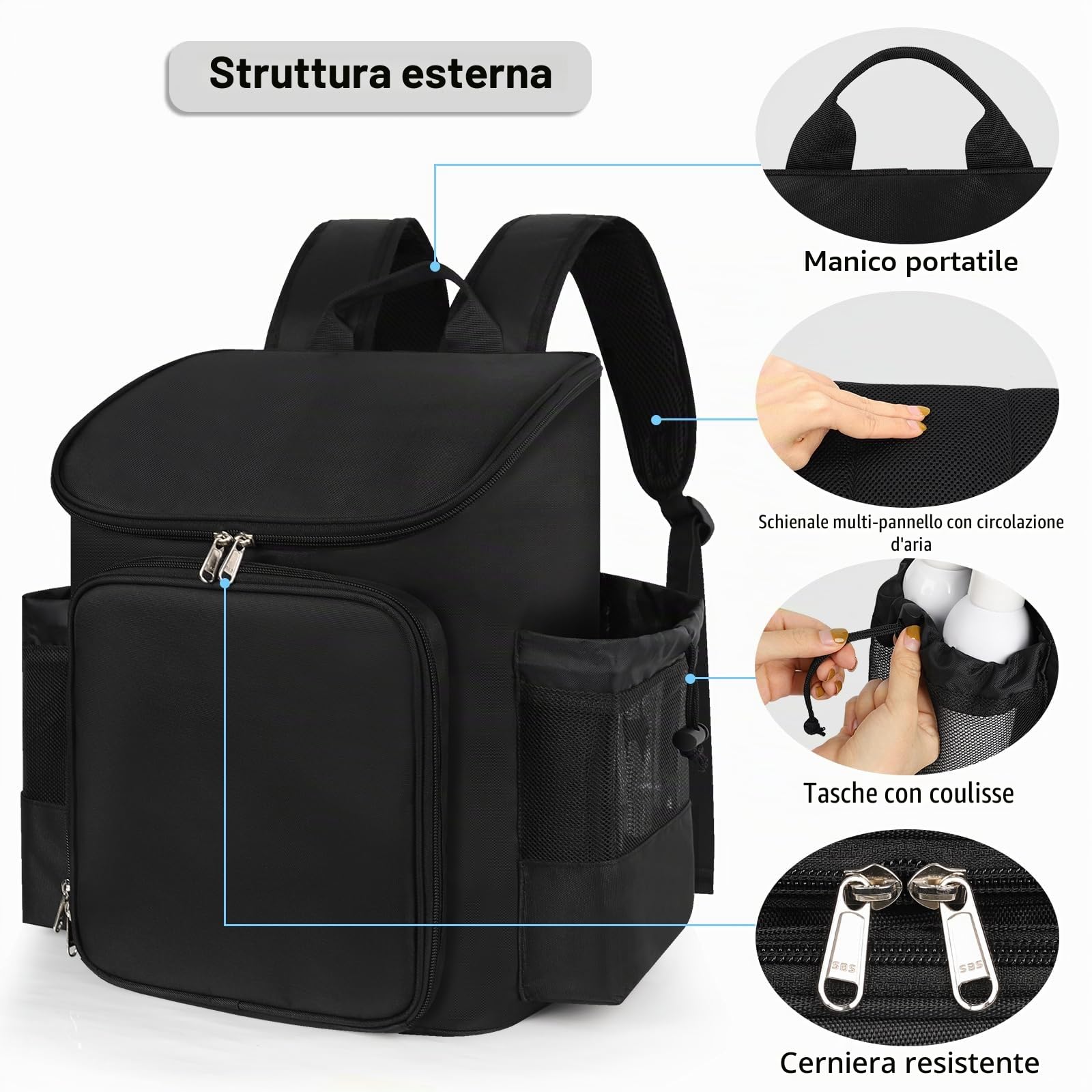 Borse da viaggio 'parrucchiere' di grande capacità, borsa 'borsa' con separatori regolabili, strumenti per capelli, borse cosmetologiche professionali