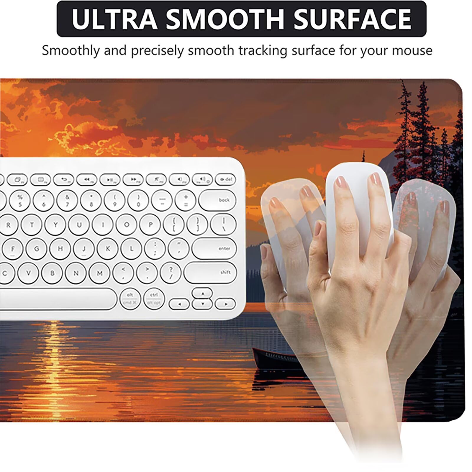 Amanecer Alfombrilla Ratón Gaming XXL 1500x800x3mm, Alfombrilla Gaming Amarillo Mousepad con Base de Goma Antideslizante, Impermeable Desk Mat para Teclado y Raton, Accesorios Gaming, Regalos 1-9