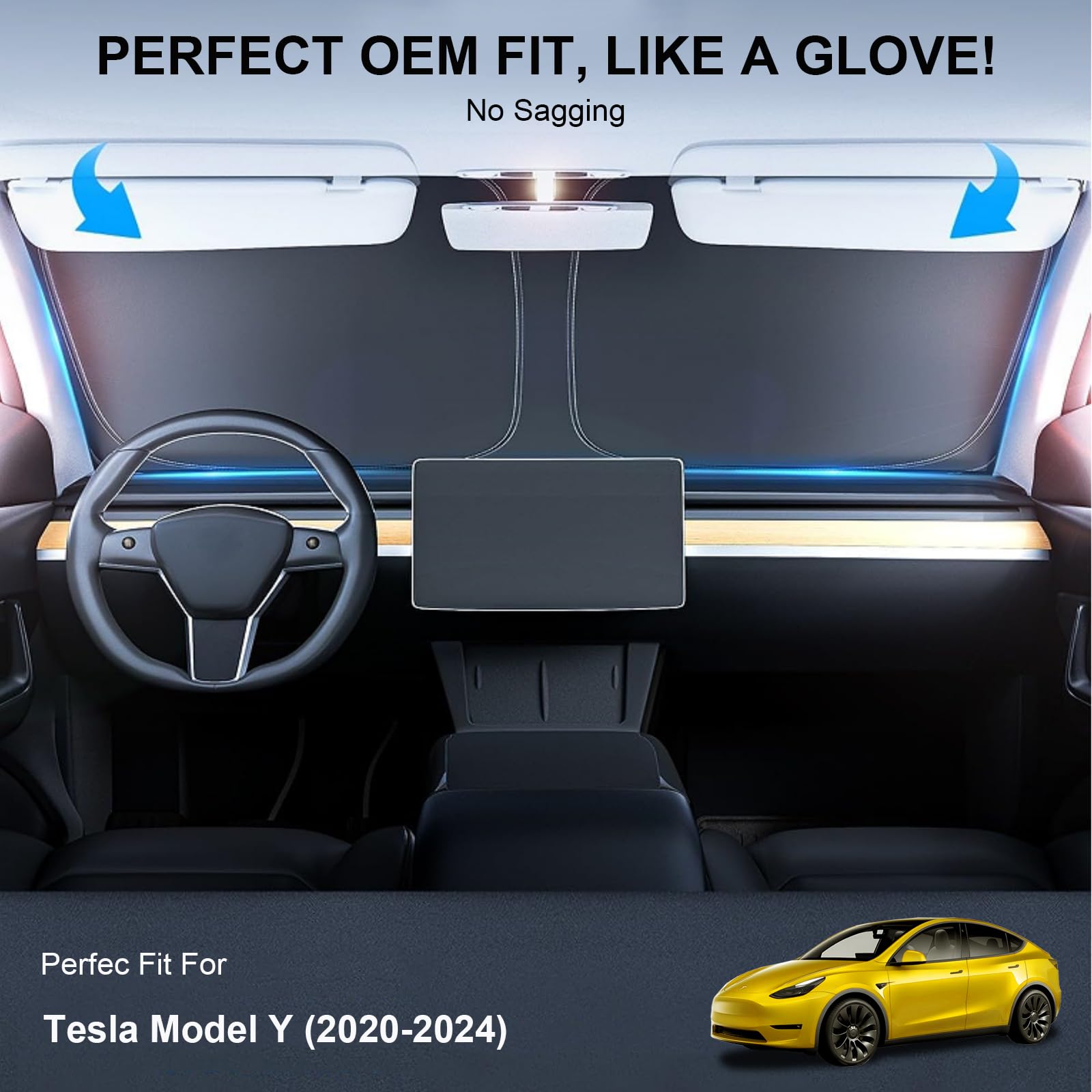 Amazon.co.jp: 2024年 Tesla Model Y 2024-2020用サンシェードルーフ