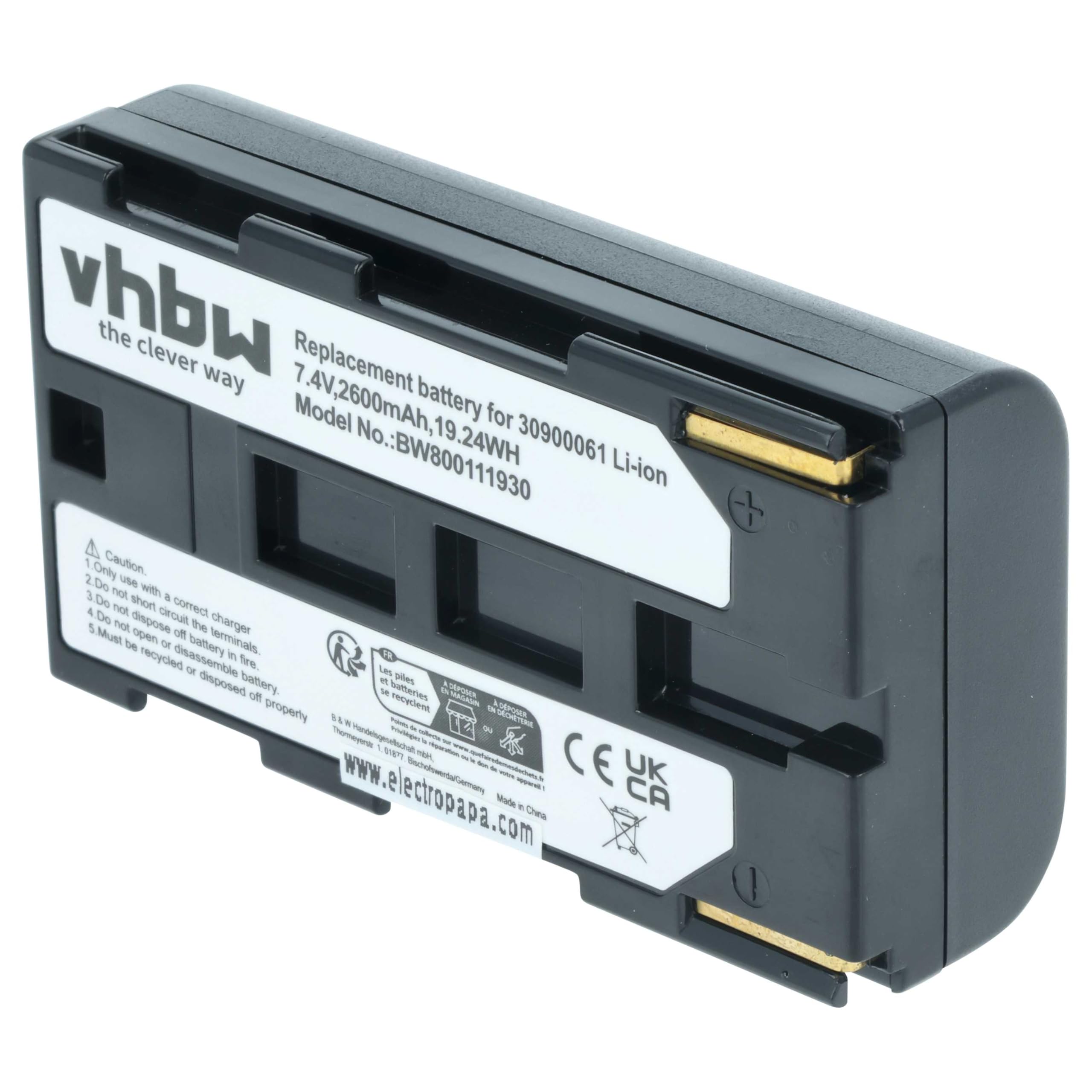 vhbw 2x batteria compatibile con Canon Optura UC-X2Hi, UC-X40Hi, UC-X30Hi, UC-X45Hi, UC-X55Hi, UC-X50Hi fotocamera (2600mAh, 7,2V, Li-Ion)
