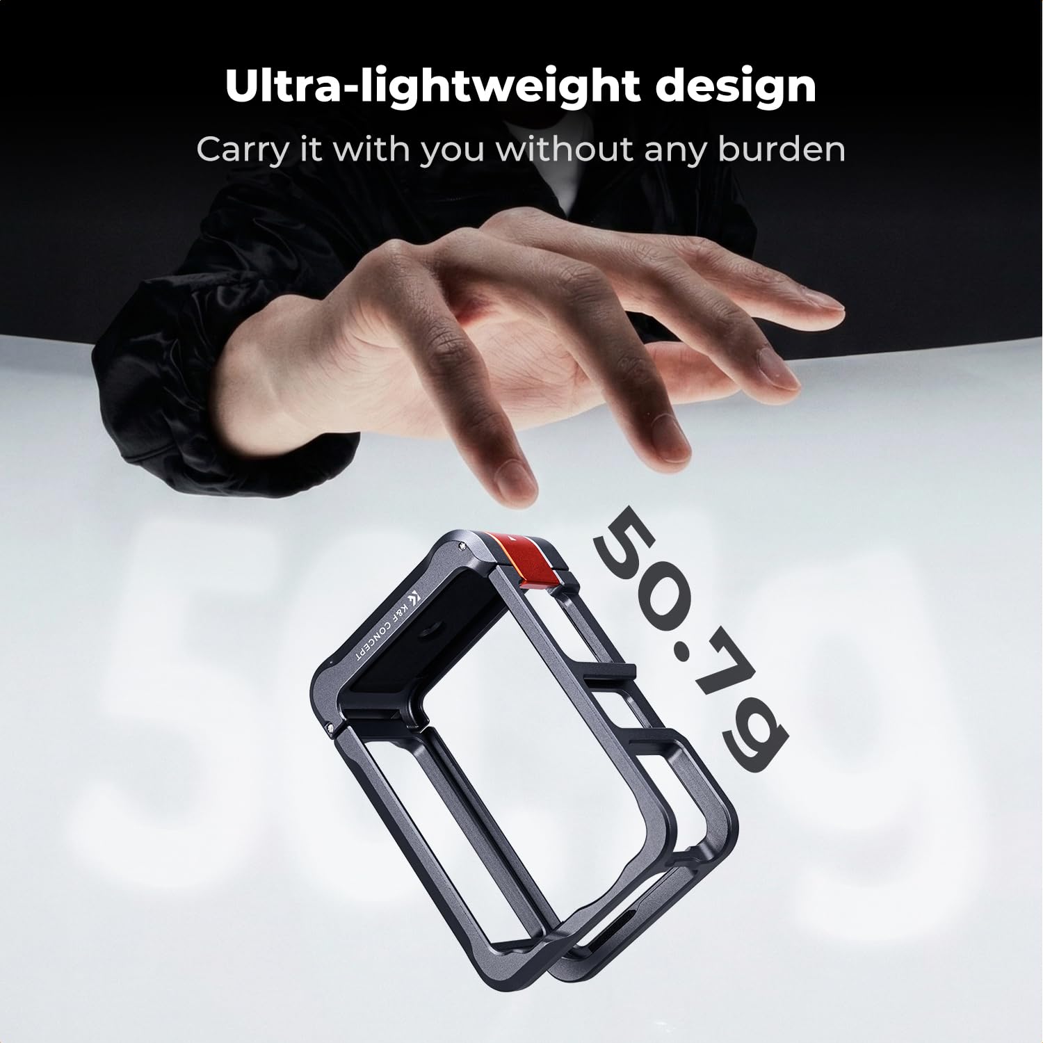 K&F CONCEPT Gabbia leggera per DJI Osmo Action 6, custodia a sgancio rapido | Lega di alluminio, scarpa fredda, filettatura 1/4", pulsante otturatore, staffa di montaggio Vlog,AC129