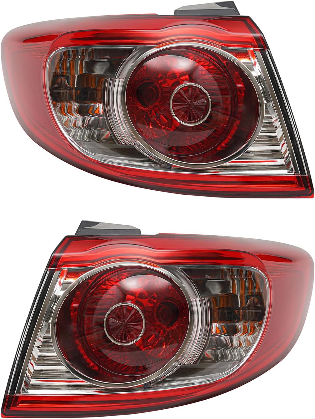 Halogen Tail Light Assembly For 2010-2012 Hyundai Santa Fe, 924010W500, 924020W500, Rear Lamp Tail Lamp, Halogen Taillight Parking Light Brake Light Reverse Light Turn Signal Light (Left + Right Side)