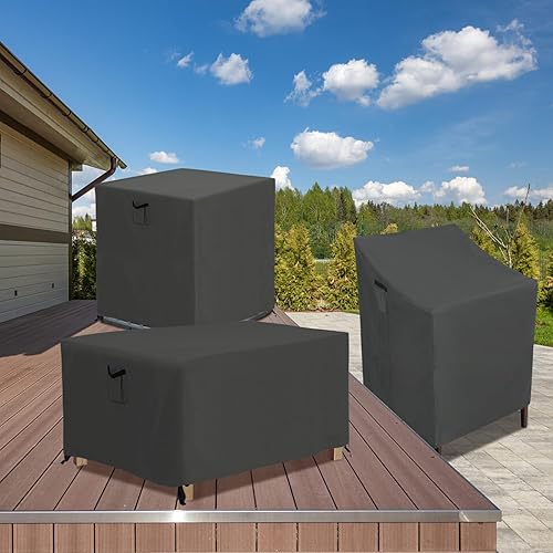 Miniatura 25 de ABCCANOPY Funda universal para mesa auxiliar de patio, para exteriores, pequeña cubierta impermeable y a prueba de polvo, marrón beige, 42 x 24 x 18