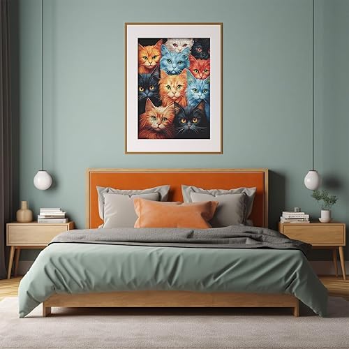 Miniatura 6 de Rompecabezas de 1000 piezas para adultos, colección de rompecabezas de animales de PICKFORU 10 gatitos, rompecabezas difícil como regalo divertido