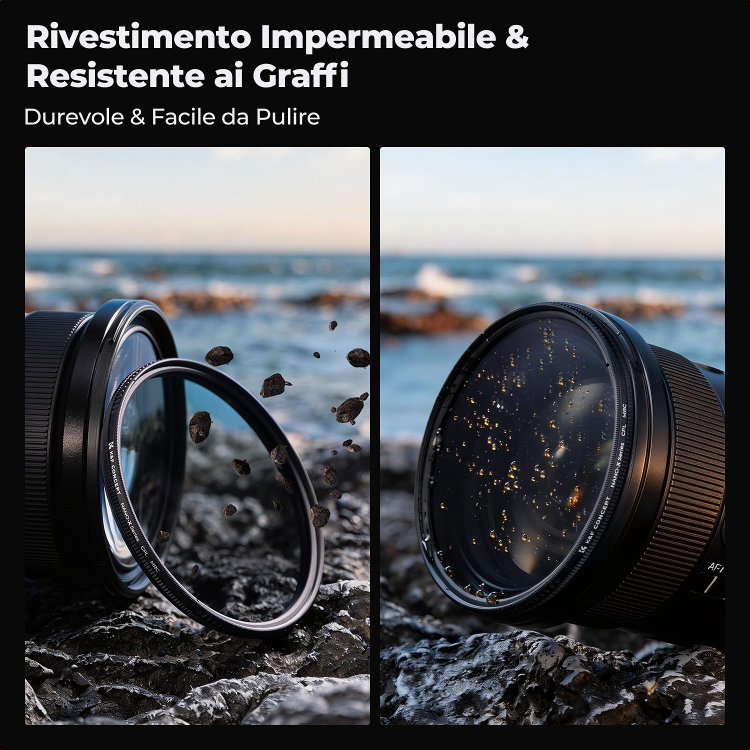 K&F CONCEPT Nano-Xcel 77mm Filtro Polarizzatore Circolare Filtro CPL, Filtro Polarizzatore in Vetro Ottico con 28 Strati Rivestimento Nano