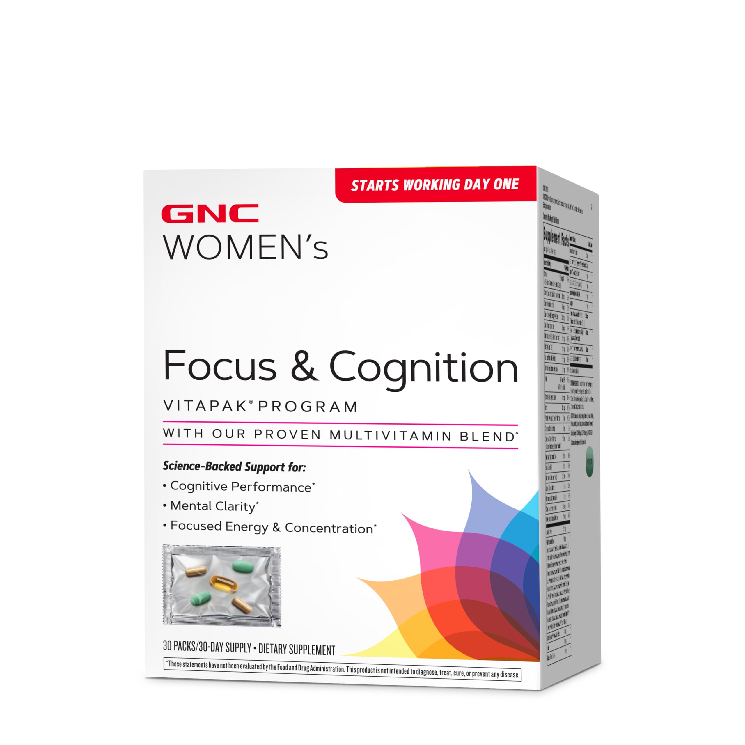 GNCWomen's Focus & Cognition Vitapak | with Multivitamin Blend and Cognition Complex | 30 Servings
