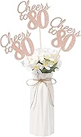 Vista 48 de Gexolenu Cheers to 21, paquete de 10 piezas de centros de mesa de cumpleaños número 21 con purpurina negra de doble cara para mesas, palitos