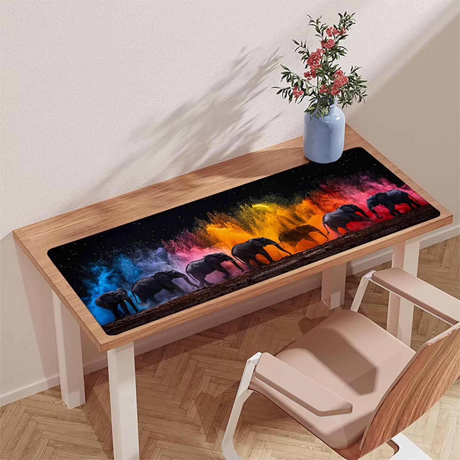 Negro Alfombrilla Ratón XXL 1600x800x3mm, Elefante Mouse Pad B-4937 | Alfombrilla Ratón Gaming Mejora la Precisión y la Velocidad, Alfombrilla Escritorio para Jugadores de PC, Oficina