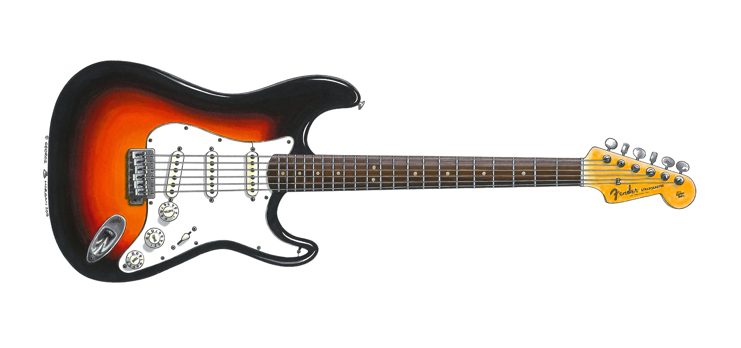 Bob Dylan's Newport Stratocaster Greeting Card, DL Size