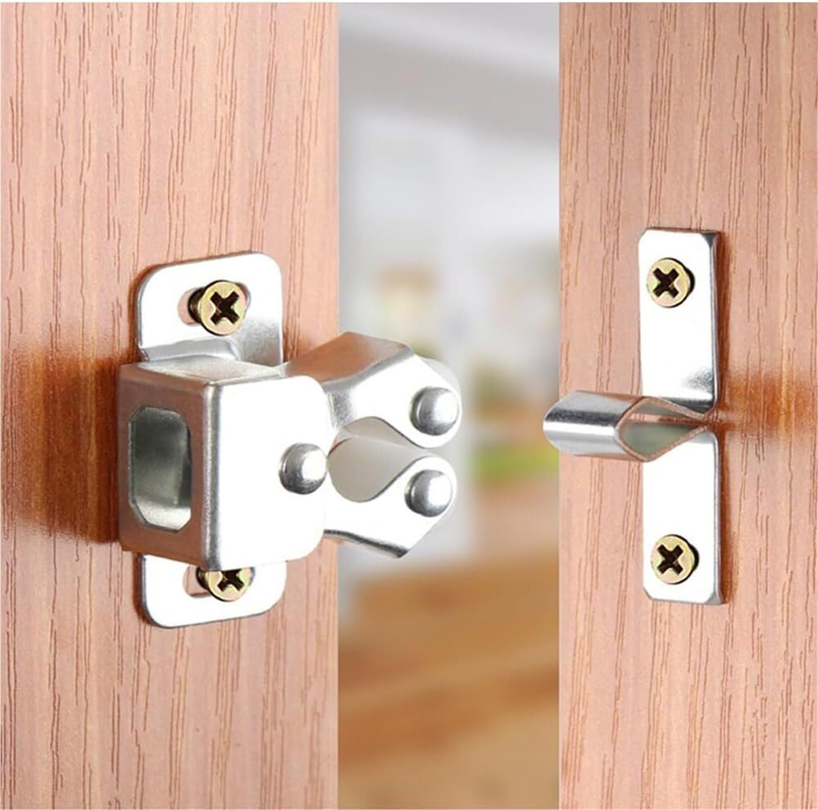 Cierre Armario Pestillos de puerta armario doble rodillo con tornillos, pestillo captura for muebles del hogar(Bronze20pcs)