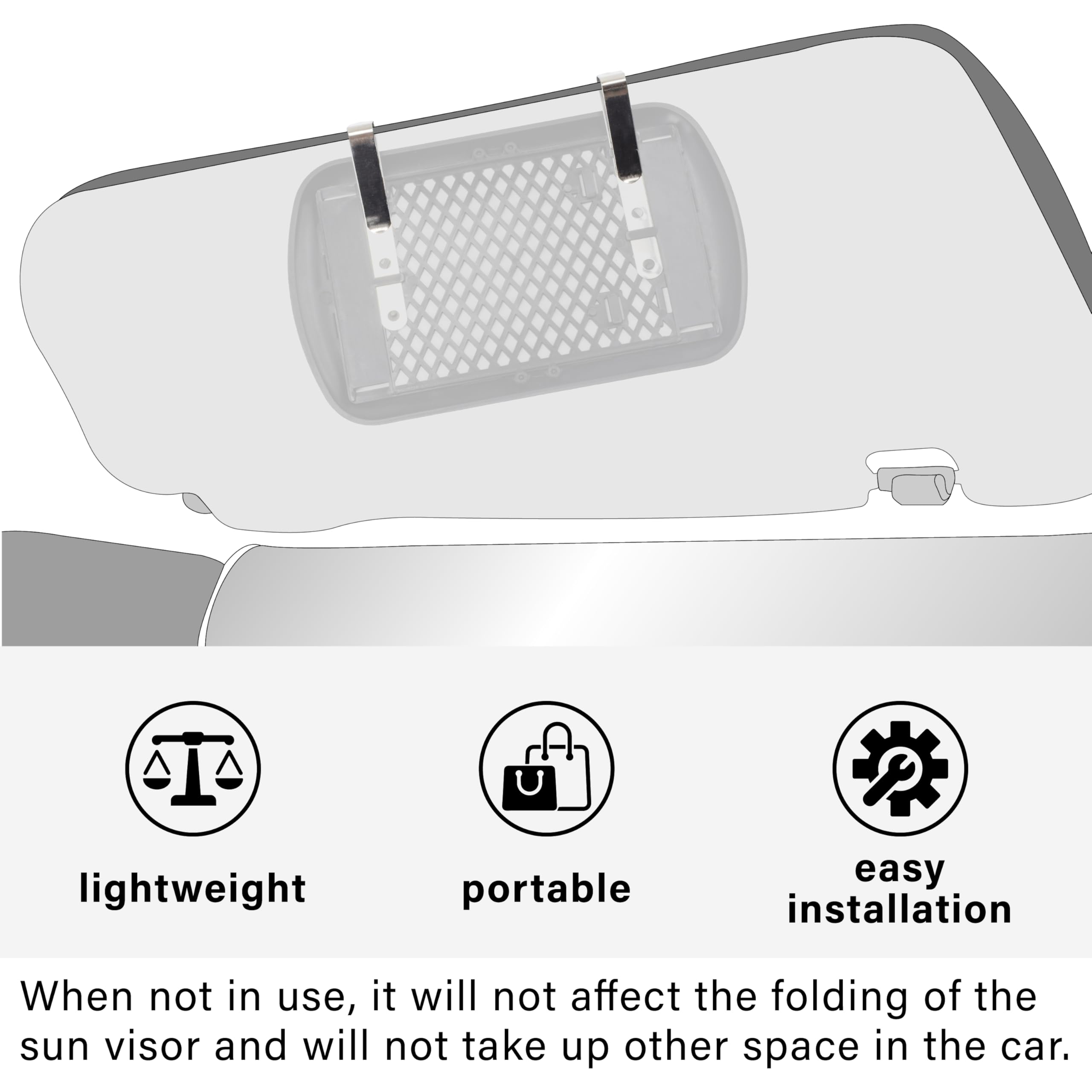 Car Visor Mirror Universal Clip-On Automotive Sun Visor Vanity Mirror for SUVs and Various Vehicles car accessories interior — view 3