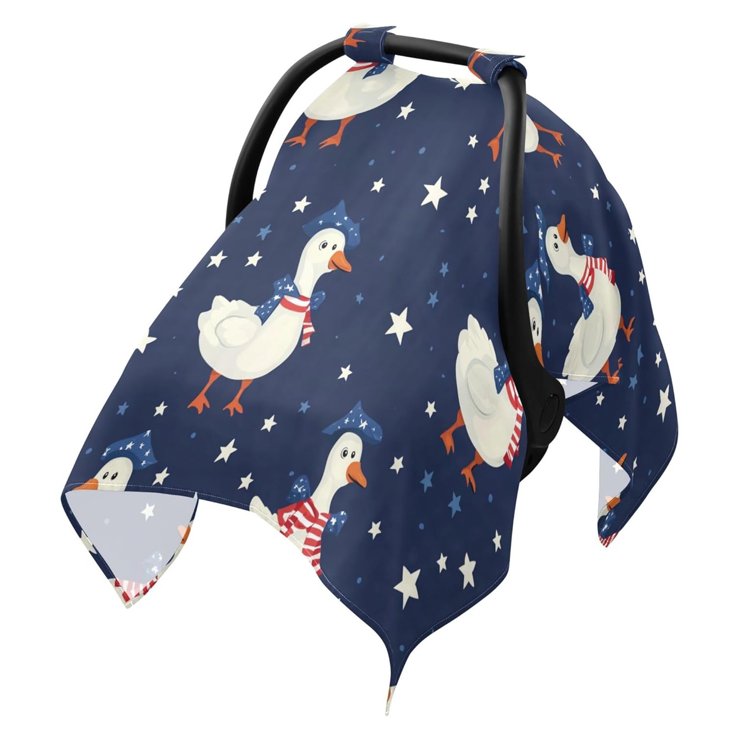 July 4th Cute Geese Car Seat Cover Baby Breathable Soft Infant Carseat Covers Canopies Babies Carrier Covers for Girl Boy