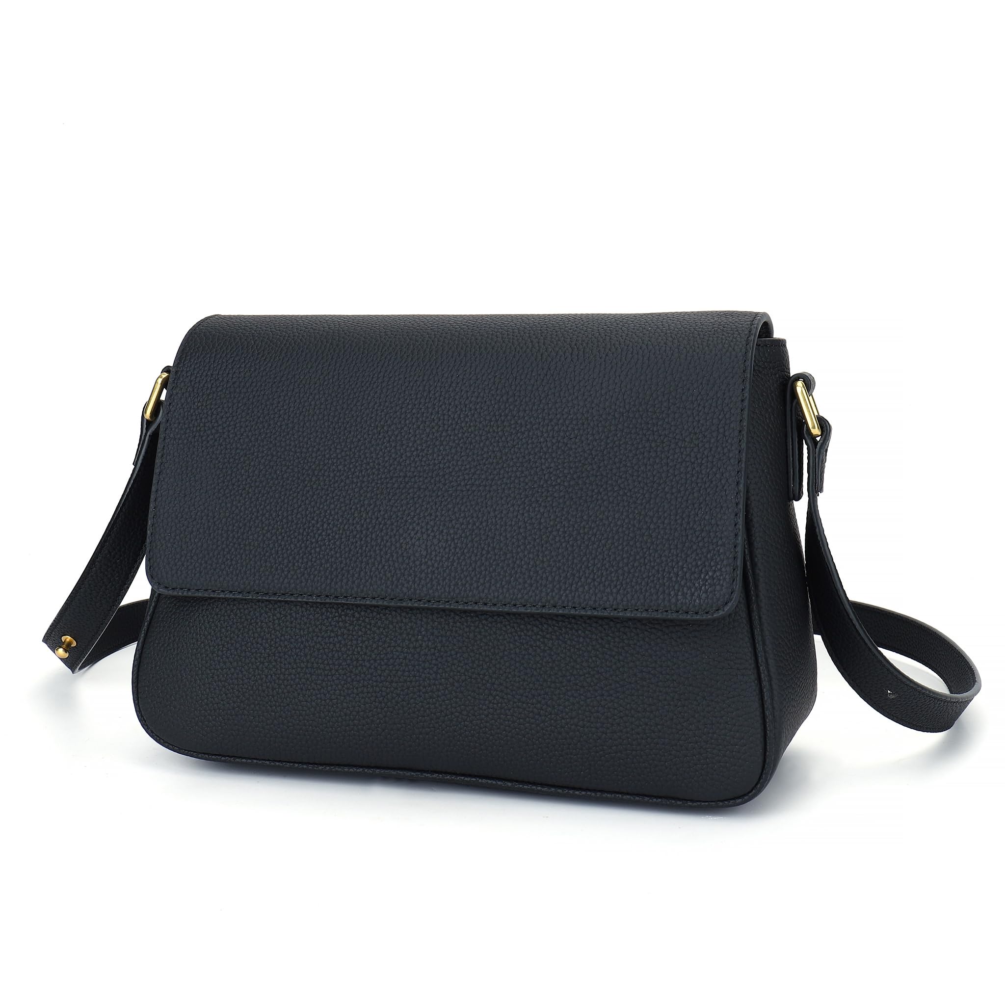 Carlheim Women's Shoulderbags Classis Genuine Leather, Black
