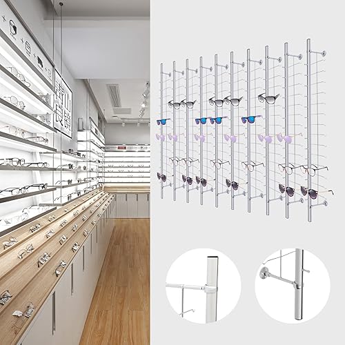 Miniatura 4 de Bastidores de exhibición de gafas marco montado en la pared, plateado