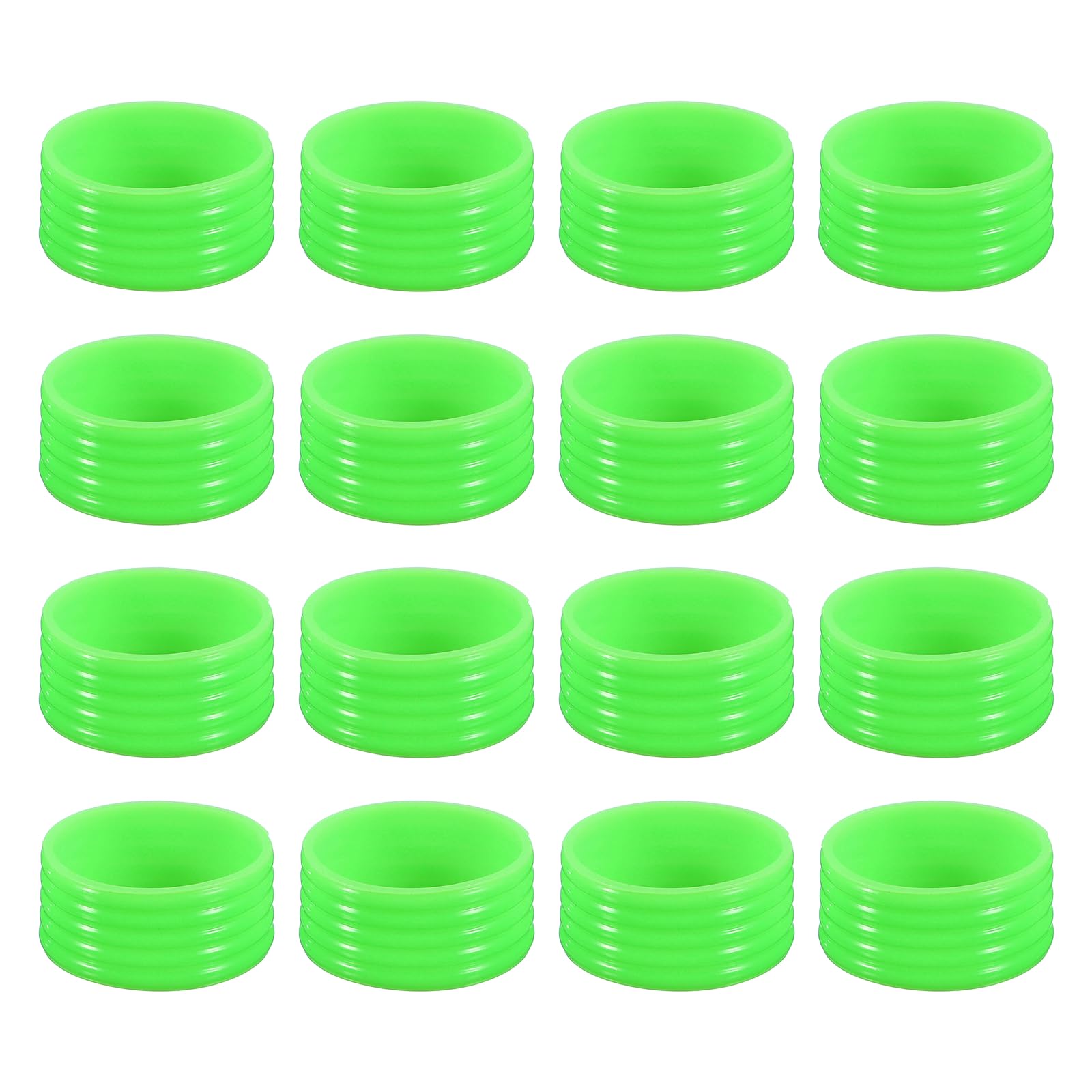 YELARXI Silicone Racquet Grip Band Ring, Anti-Slip Racquet Rubber Rings, Absorbent Overgrip 16 Pcs & Green -Fitting for (Badminton/Pickleball/Tennis Rackets)