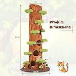 PETSITE 90.5 inch Tall Cat Tree, Tree-Like Modern Cat Tower with Sisal Scratching Pad, Five Cat Condos, Multiple Jumping Platforms, Cute Hanging and Spring Toys, Large Cat Tree Tower for Indoor Cats