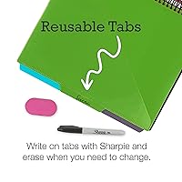Vista 5 de Samsill Paquete de 2 carpetas de proyectos en espiral de 24 bolsillos con 12 divisores, bloc de notas, cubierta frontal personalizable, pestañas