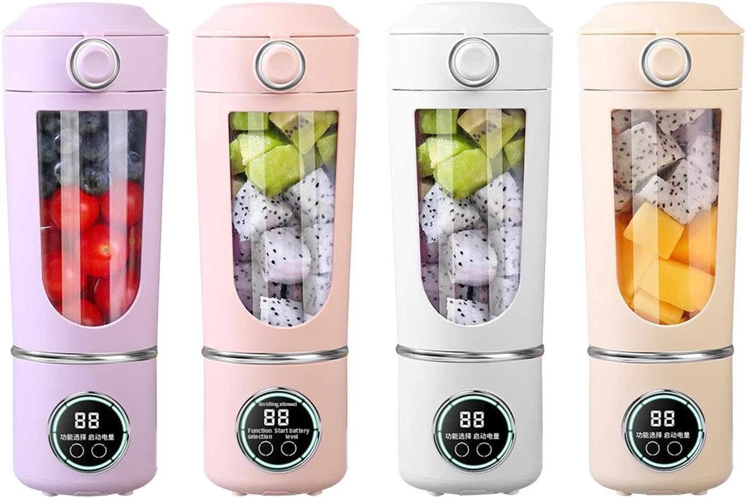 Electric Blender - Fruit Mixer USB Rechargeable Personal Juicer for Kitchen Gym Office Machine with Safety Lock Travel Blender Cup for