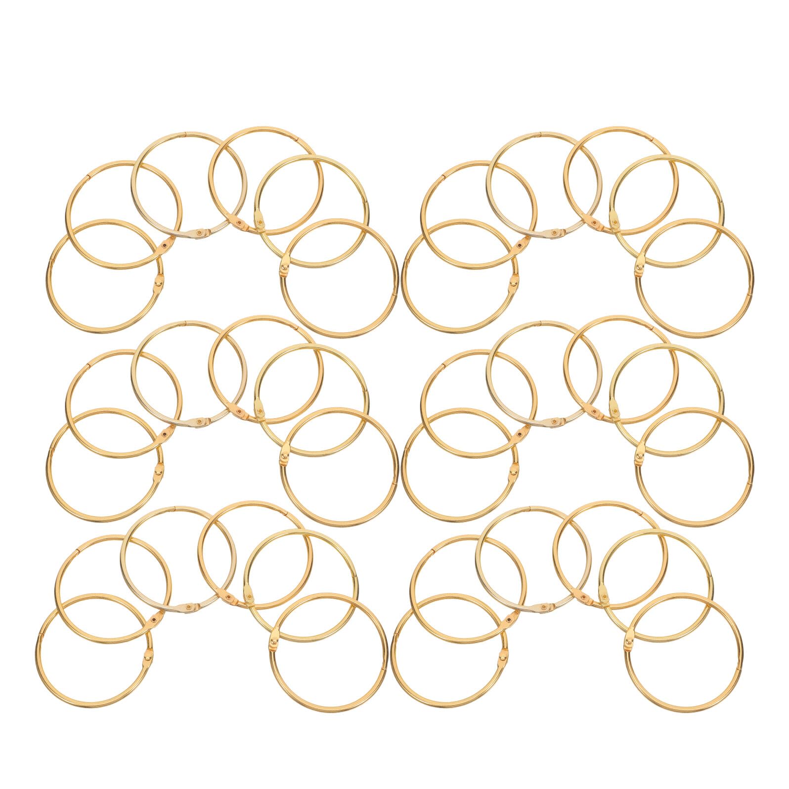 Anneaux de reliure métalliques dorés 50 mm ouverts pour fiches de bureau