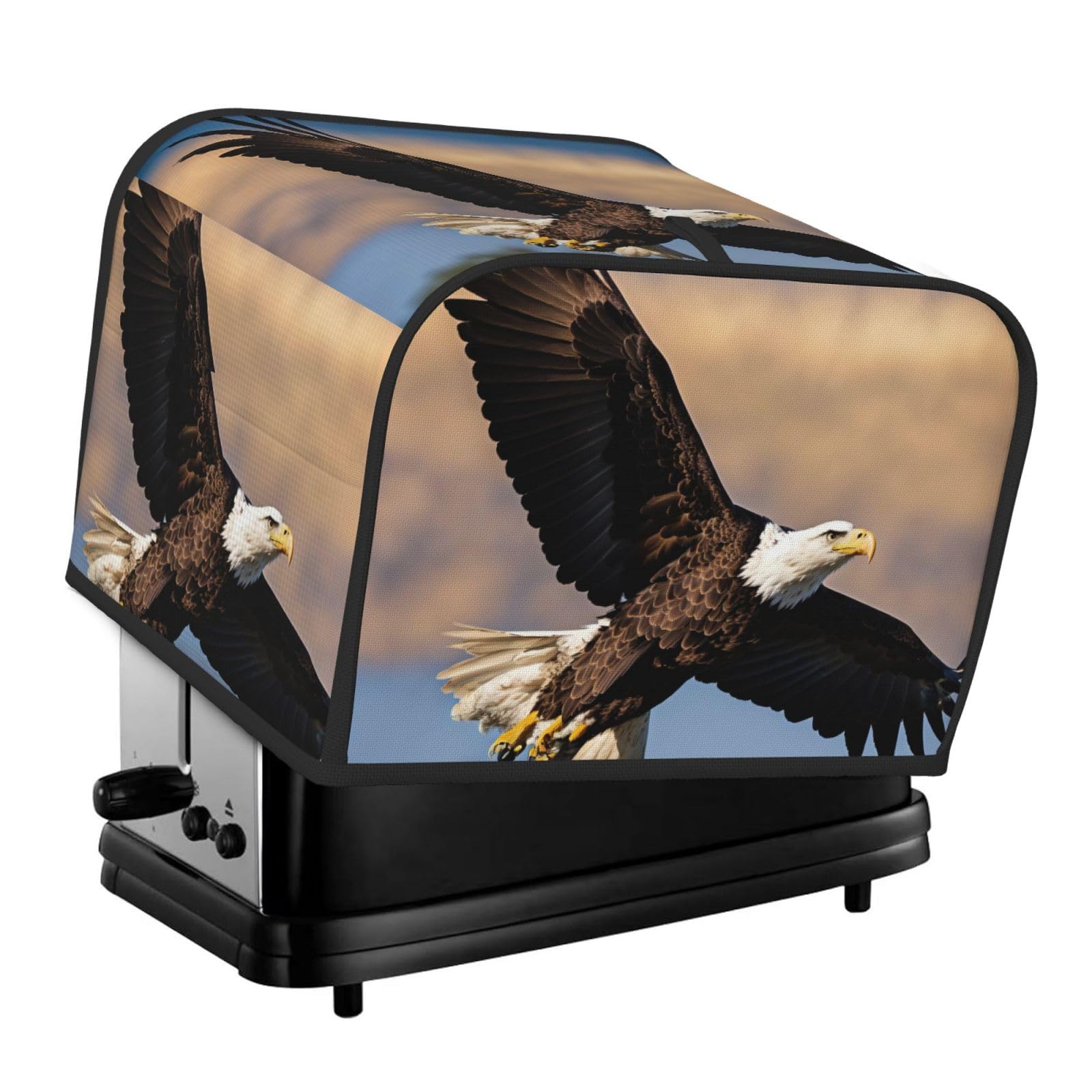 Flying Eagle Print 4-Slice Toaster Cover Dustproof Waterproof Kitchen Appliance Protector For Bread