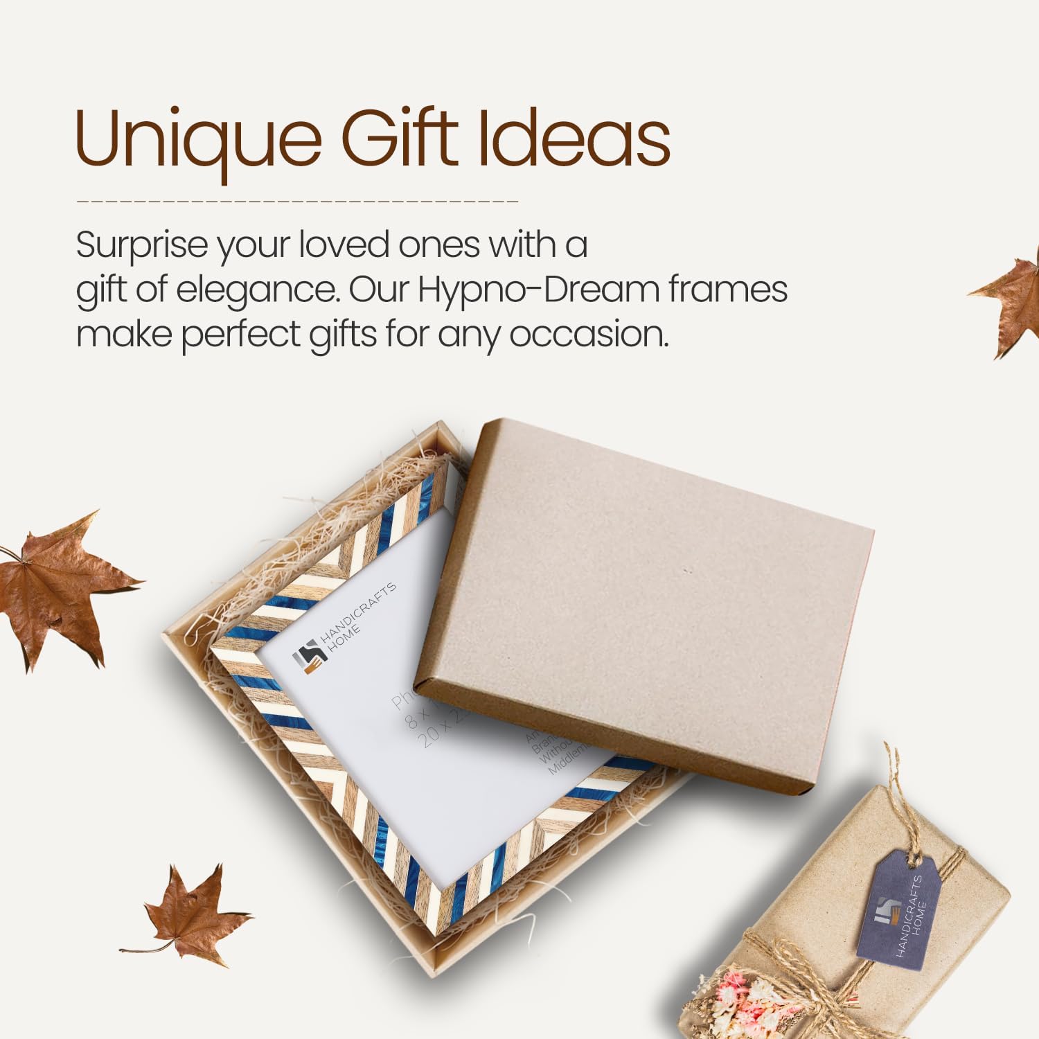 Handicrafts Home 8 by 10 Picture Frame for Home Decor, Tabletop & Wall hanging, Home Decoration, Wooden Frame for Desk Decor, Office & Living Room, Wall, Shelf, Ideal Gift for Christmas, Hypno Dream