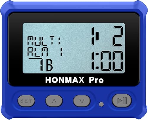 Miniatura 4 de Temporizador de intervalo profesional 8100 y cronómetro, retroiluminación, carga USB-C, reloj (azul)