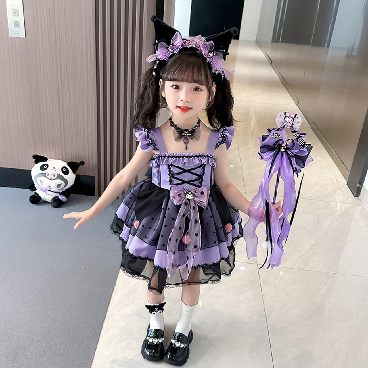 Amazon.co.jp: クロミちゃん 長袖チュールスカート 女の子 洋服 スカート キッズ子供服 コスプレ長袖 春秋ガールズ ロリタ アニメ 萌  グッズ 紫 かわいい おしゃれ 日常着 撮影 ハロウィンクリスマス コスチューム 誕生日 プレゼント (魔法の杖,130) : おもちゃ [ACOJW  ..., image size:1280x1280