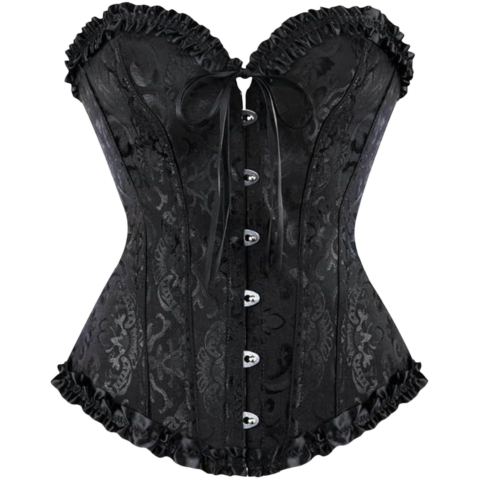 Generico Gorset damski push up z plastikowymi fiszbinami, w stylu vintage, gotyckim, średniowiecznym, elegancki pas modelujący sylwetkę, sznurowany, elastyczny, gorsetowy top, gorset piratki