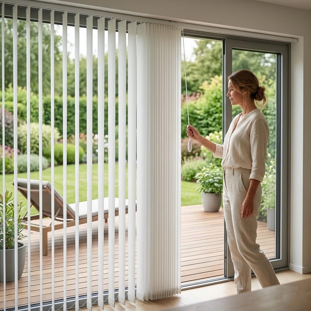 Vertical Blinds for Sliding Glass Doors 48 72 78 84 92 102" Vertical Window Blackout Curtains & Room Divider, Privacy Panel Track Window Blind for Patio Doors, Cordless(83" W x 78" H)