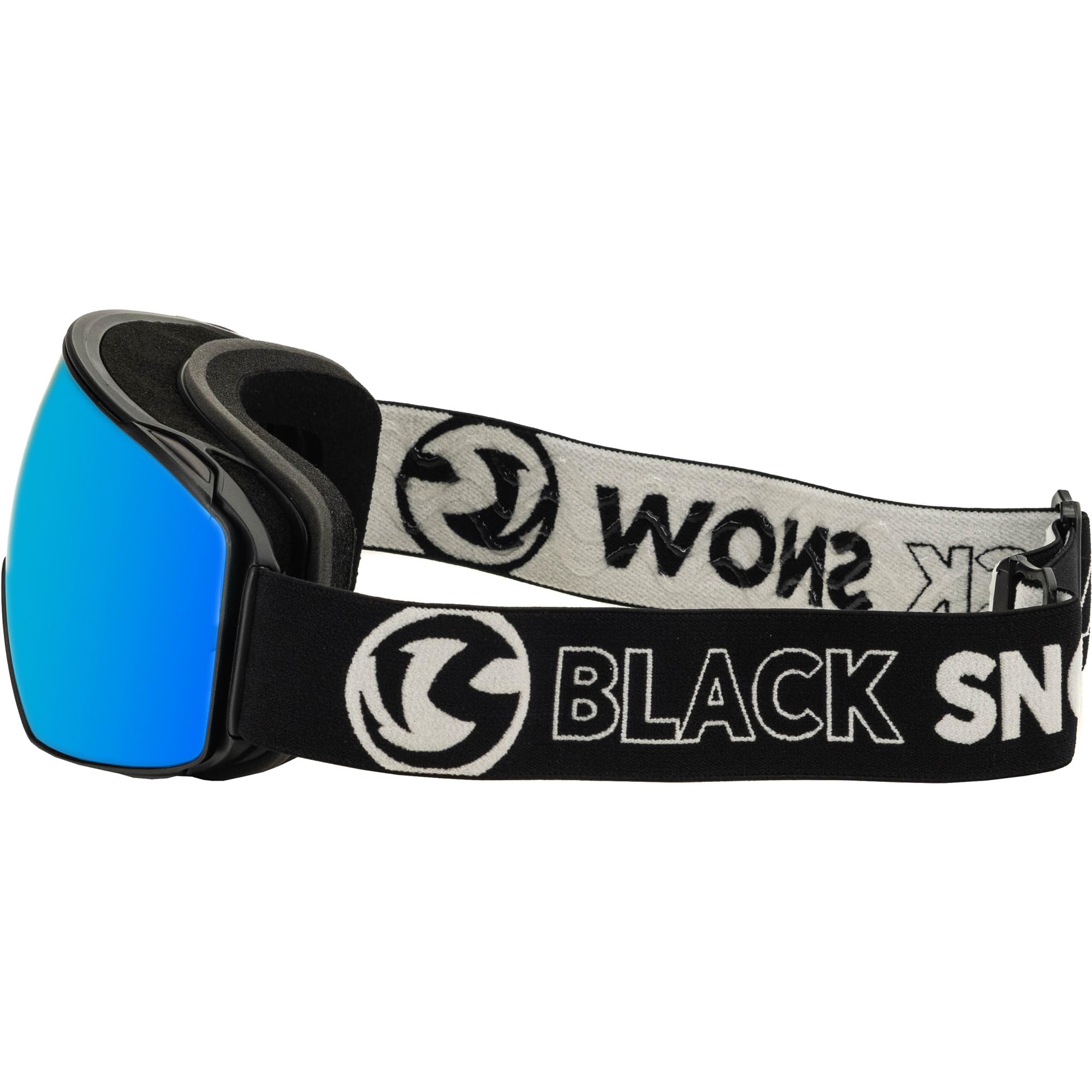 Black Snow Skibrille, Magnetische Wechselgläser, Doppelverglasung, Verspiegelte Scheibe, Schwarz