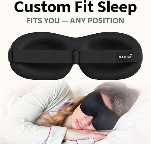 Miniatura 2 de Nidra Máscara de dormir para mujeres y hombres, máscara opaca para un descanso profundo más prolongado, comodidad 3D contorneada para dormir de
