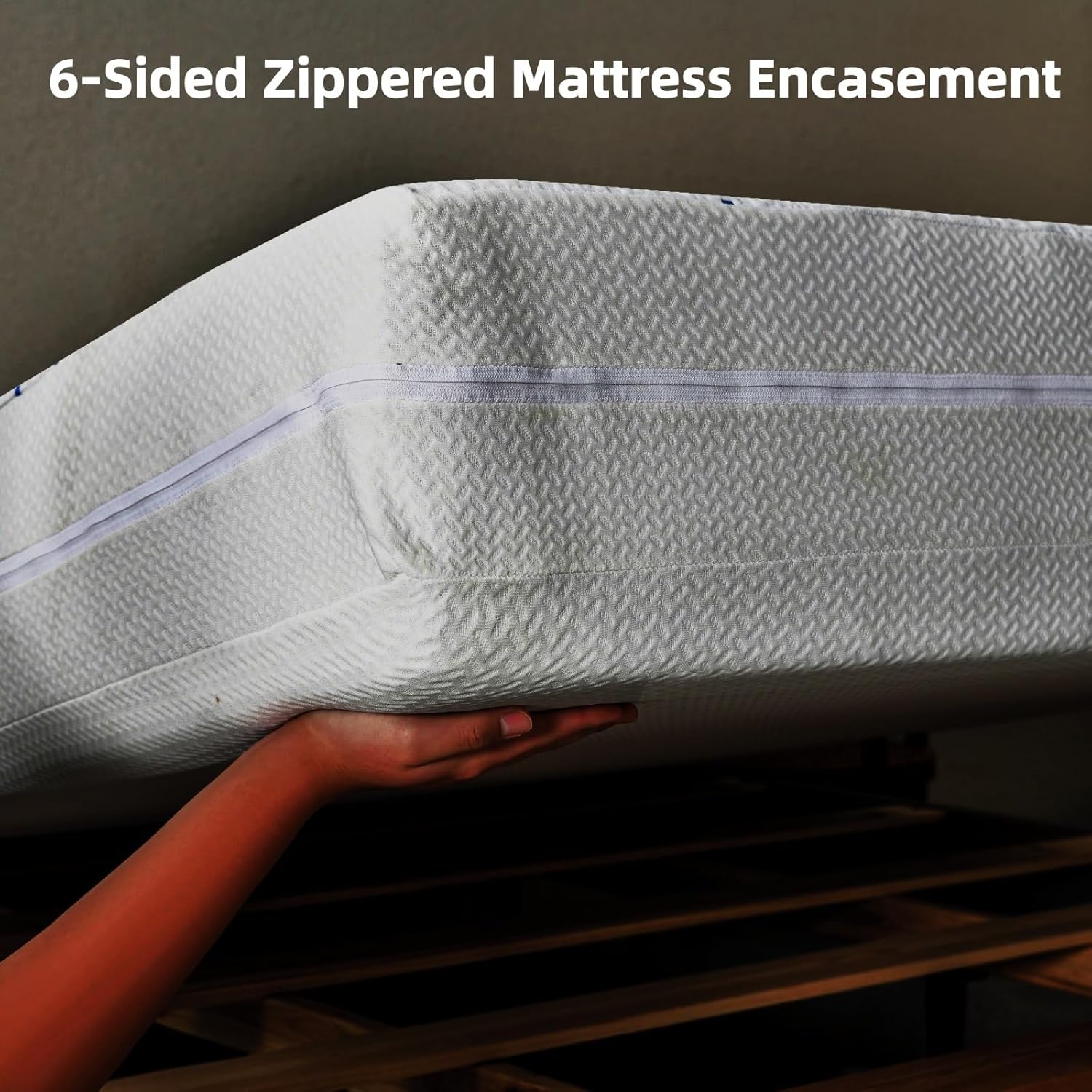 Mattress Encasement Zippered Removable Waterproof Mattress Protector, 6‑Sided Box Style Breathable Washable (Depth 6''-7'', Queen 60''x80'')