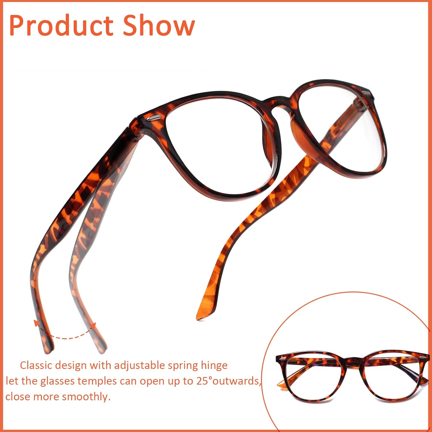 Henotin 6 Pack Reading Glasses for Women Men Blue Light Blocking Stylish Computer Readers with Leather Case - Image 9