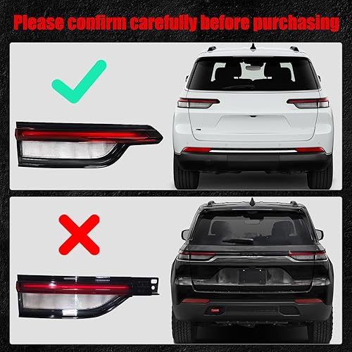 Miniatura 2 de Huray Luz trasera interior izquierda para Jeep Grand Cherokee L 2021-2024 OE Factory LH luz trasera LED reemplazo para 68458943AD lado del conductor