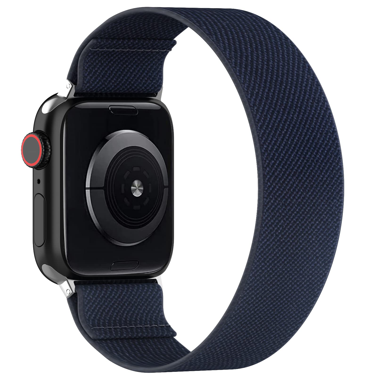 BMBEAR Stretchy Solo Loop Bands Compatible with Apple Watch 42mm 44mm 45mm 49mm Ultra Braided Elastic Weave Nylon Wristbands Women Men Straps for