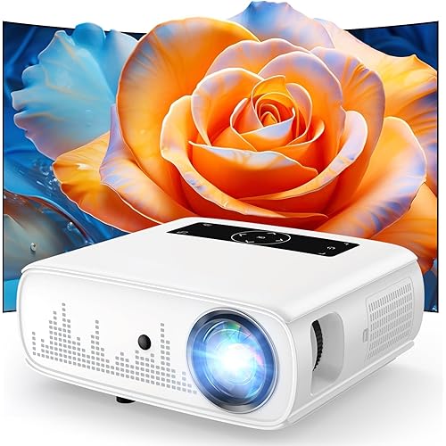 GROVIEW Projector, 15000lux 490ANSI Native 1080P WiFi Bluetooth Projector, 300'' Video Projector, Supports 4K & Zoom, 5G Sync, Compatible with HDMI USB/ AV/ Smartphone/ Pad/ Laptop/ DVD/ TV Stick/ PS5