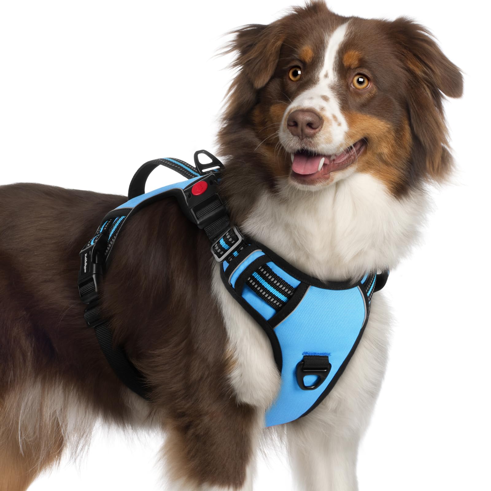 rabbitgoo Dog Harness for Large Dogs, No Pull Pet Harness with Soft Padded Handle, Adjustable Reflective Vest with 3 Buckles, Easy Walking Harness