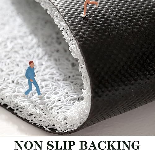 Miniatura 6 de Tapete duradero para puerta de exterior, de 47 x 35 pulgadas, tapete de bienvenida antideslizante, absorbente, resistente a la suciedad, tapete de