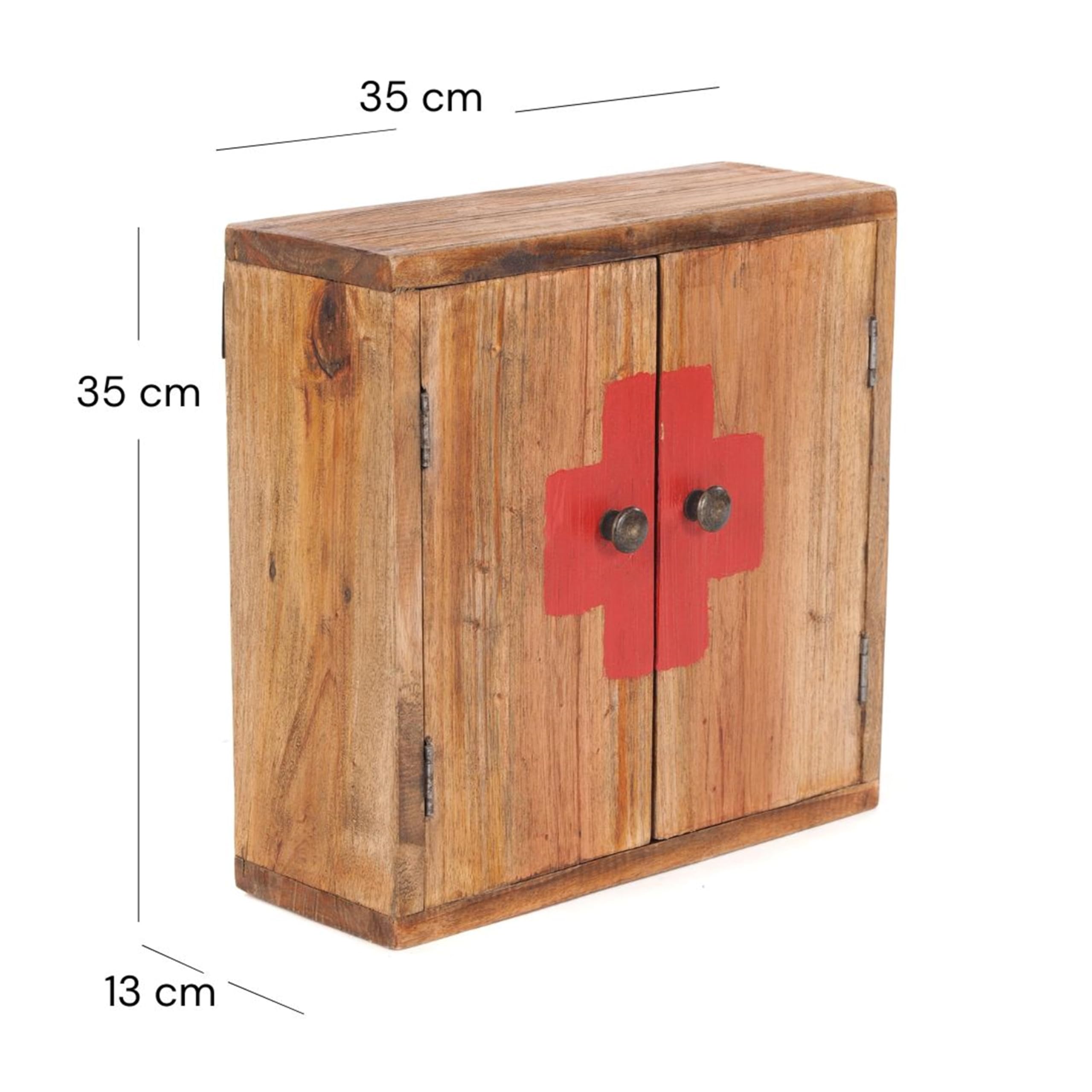 Armadietto per le medicine, modello “Medic 35”, 35 x 35 x 13 cm (altezza x larghezza x profondità), in mogano, armadietto da parete in stile shabby chic