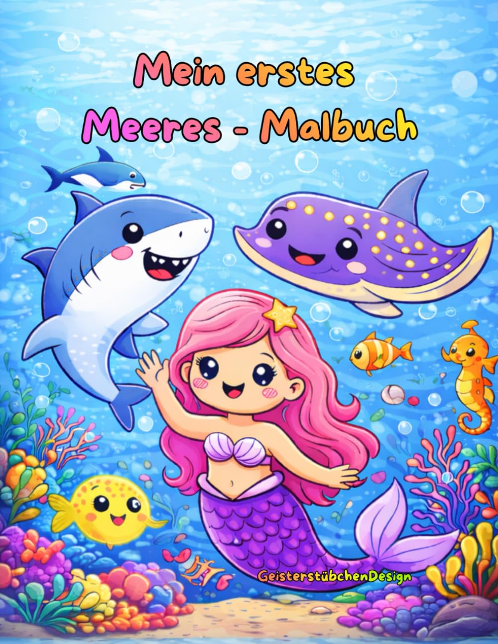 Mein erstes Meeres - Malbuch: Unterwasserwelt mit süßen Meerestieren zum Ausmalen für Kinder ab 3 Jahren