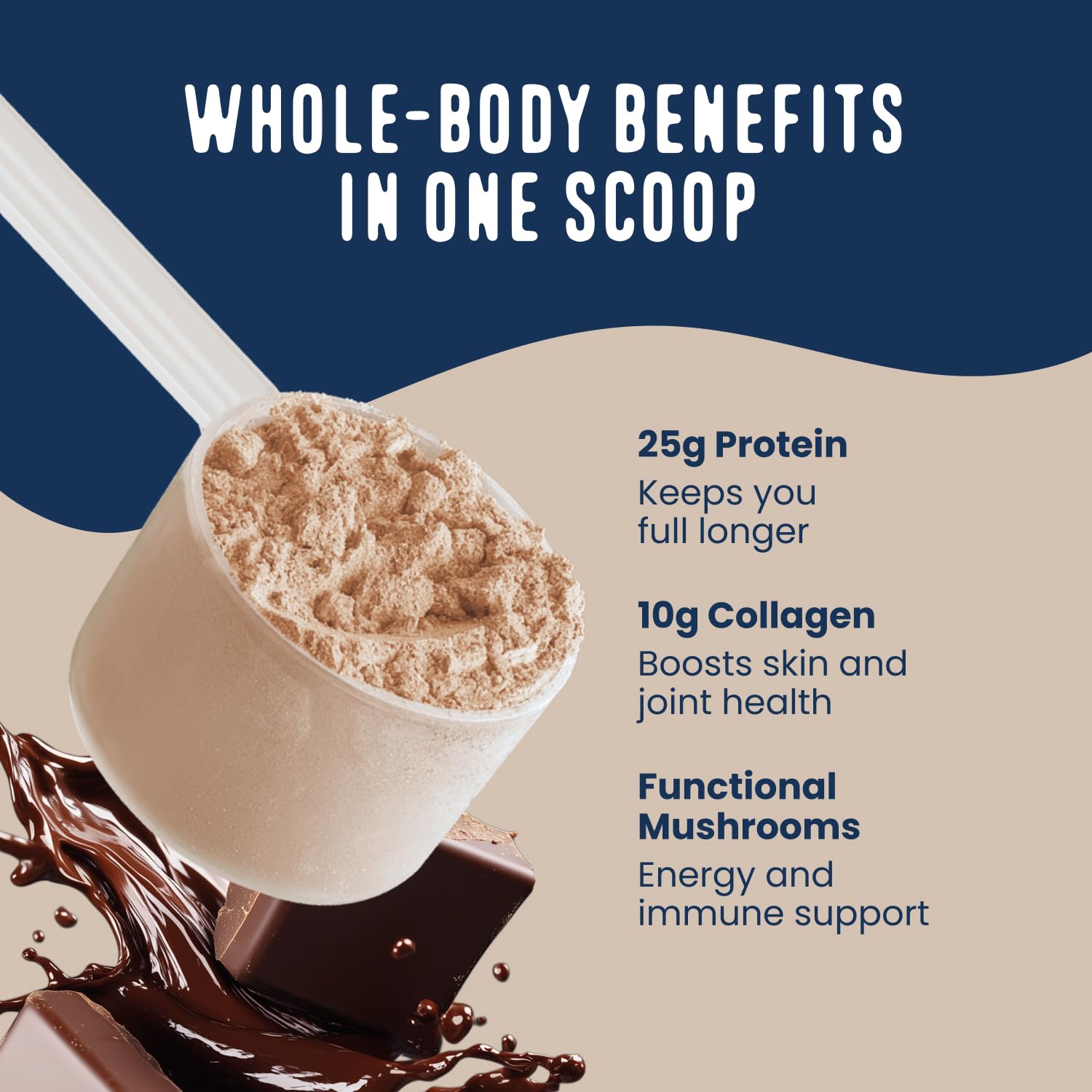 FlavCity Grass Fed Whey Chocolate Protein Powder - 25g Protein & 10g Collagen - Made with Organic Cocoa, Bananas & Coconut Milk - Gluten Free & No Added Sugars (20 Servings)